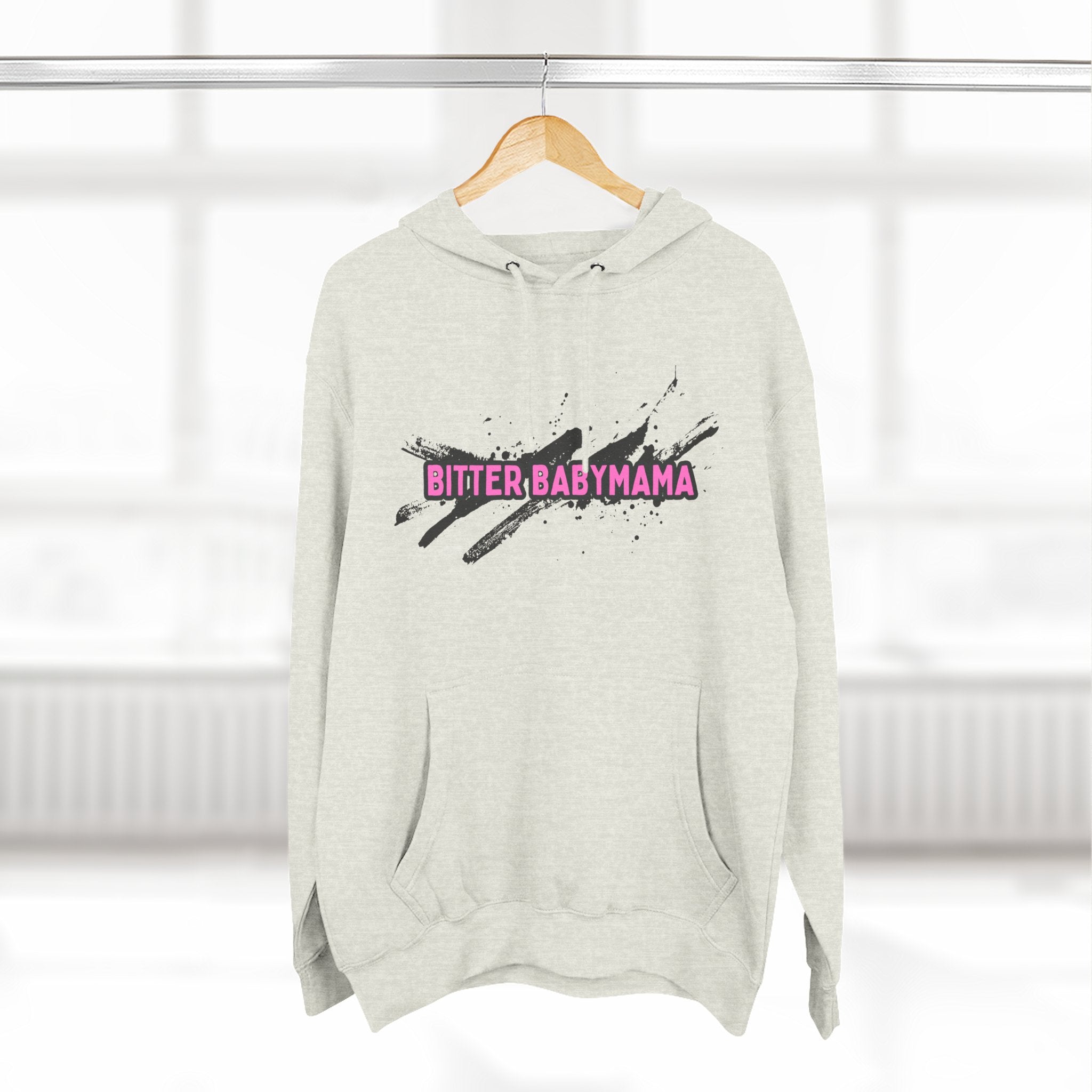 Limited Edition Bitter Baby Mama Three-Panel Fleece Hoodie by Rachel Weaver