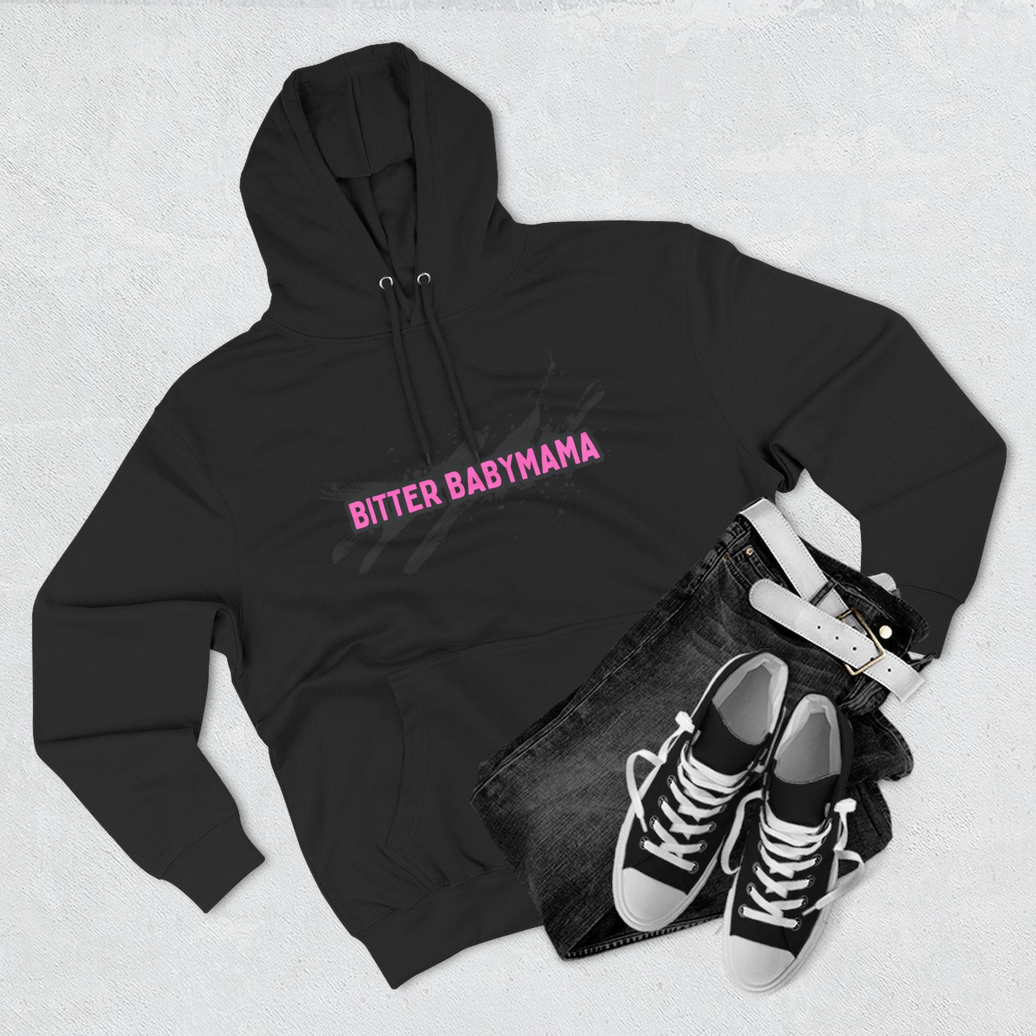 Limited Edition Bitter Baby Mama Three-Panel Fleece Hoodie by Rachel Weaver
