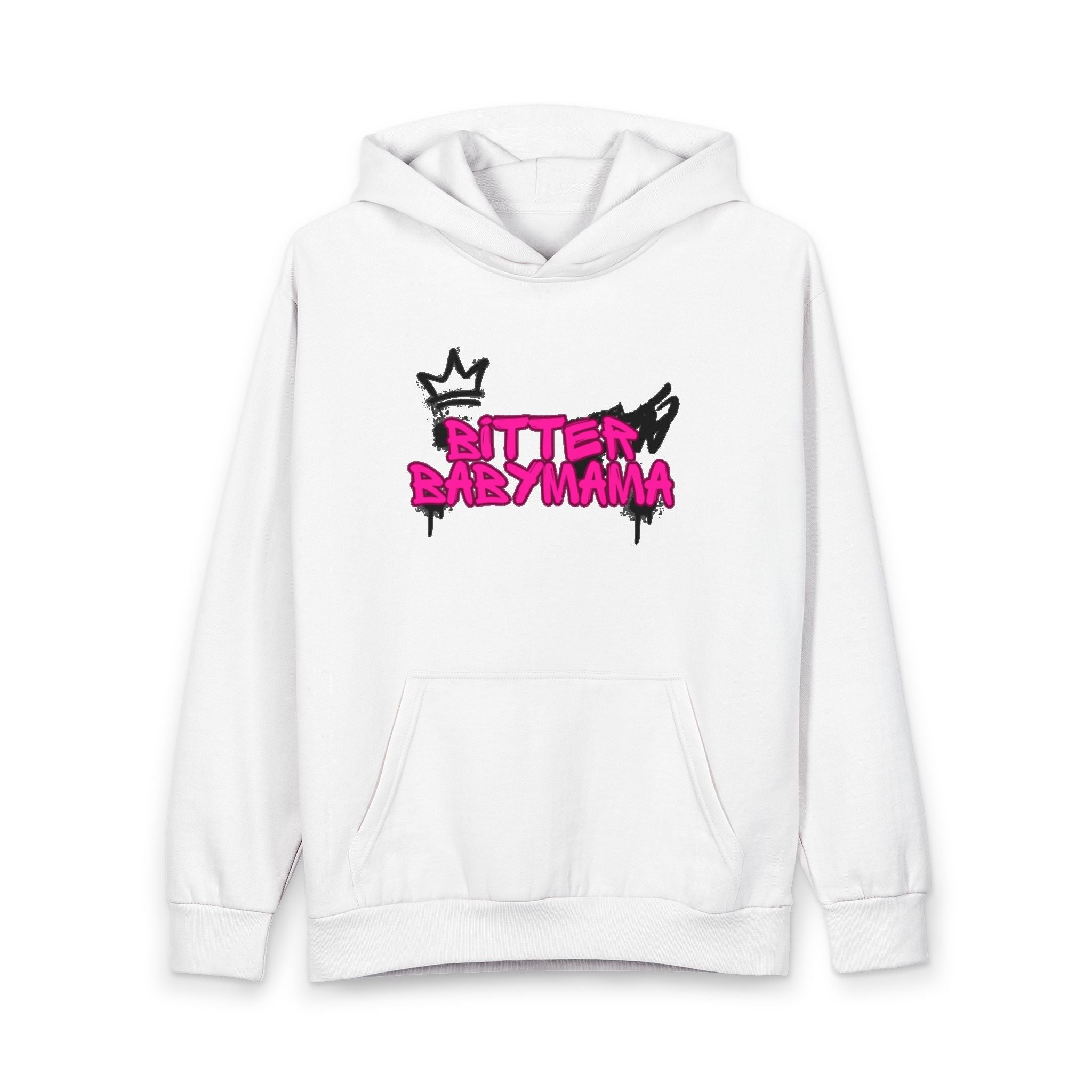 Bitter Baby Mama Pink Drip Graffiti Streetwear Pullover Hoodie— by Rachel Weaver