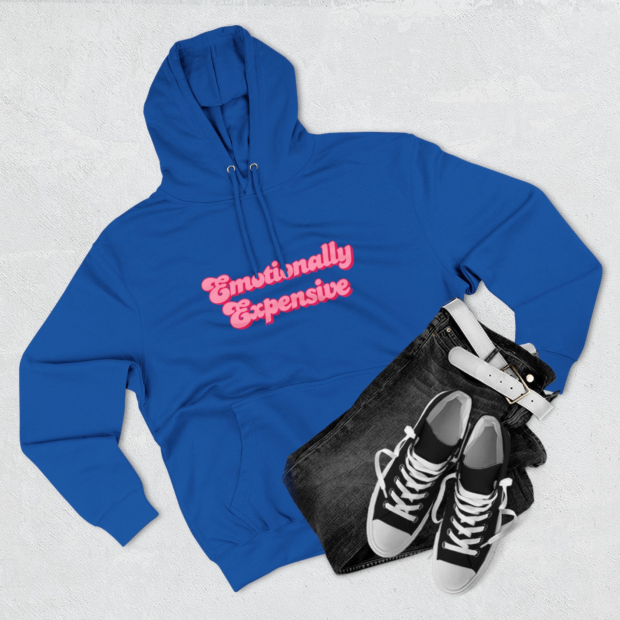 Emotionally Expensive Three-Panel Fleece Hoodie by- Rachel Weaver