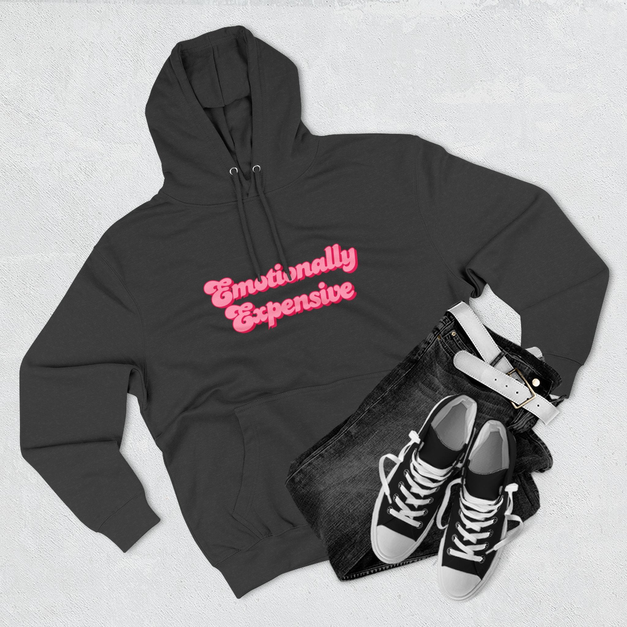 Emotionally Expensive Three-Panel Fleece Hoodie by- Rachel Weaver