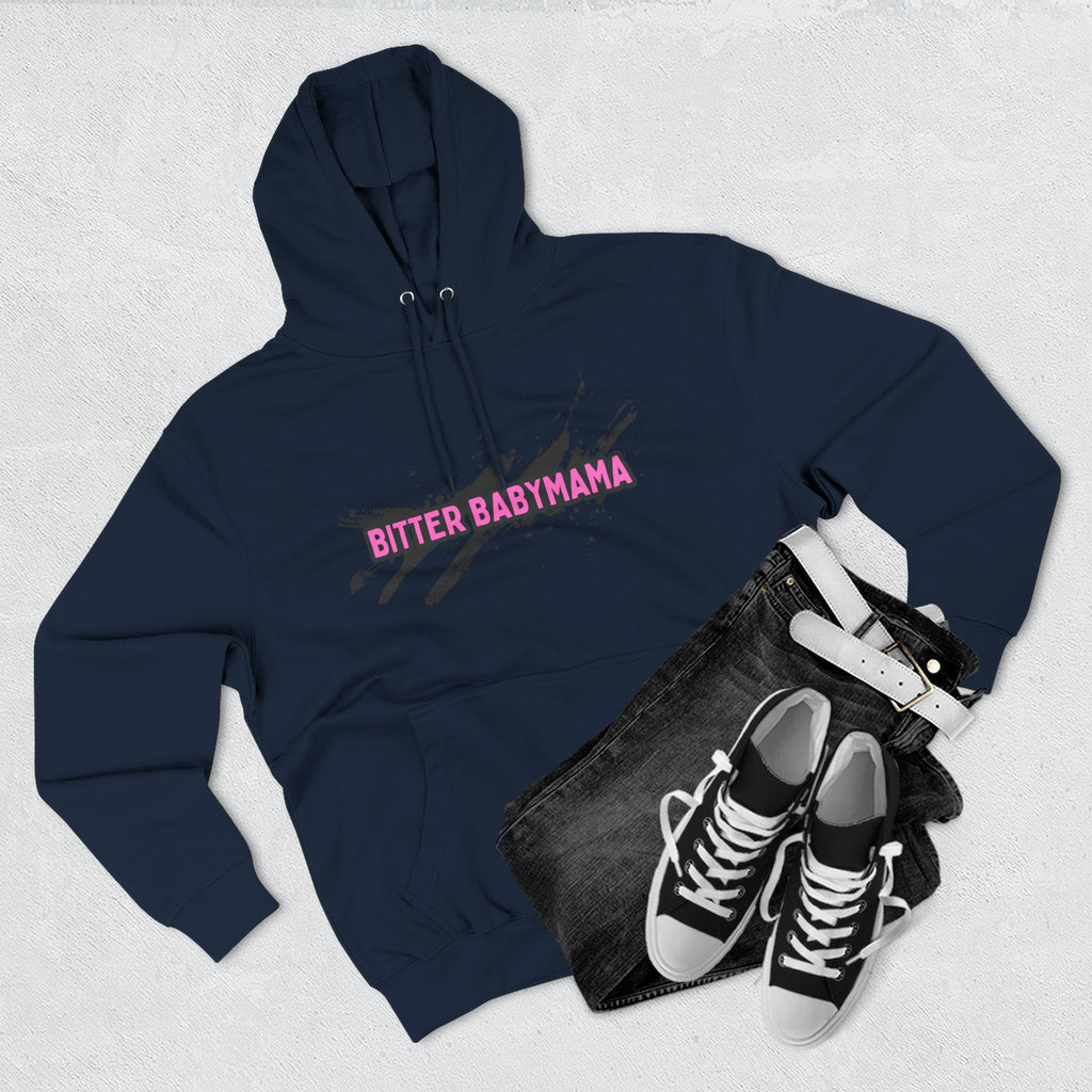 Limited Edition Bitter Baby Mama Three-Panel Fleece Hoodie by Rachel Weaver