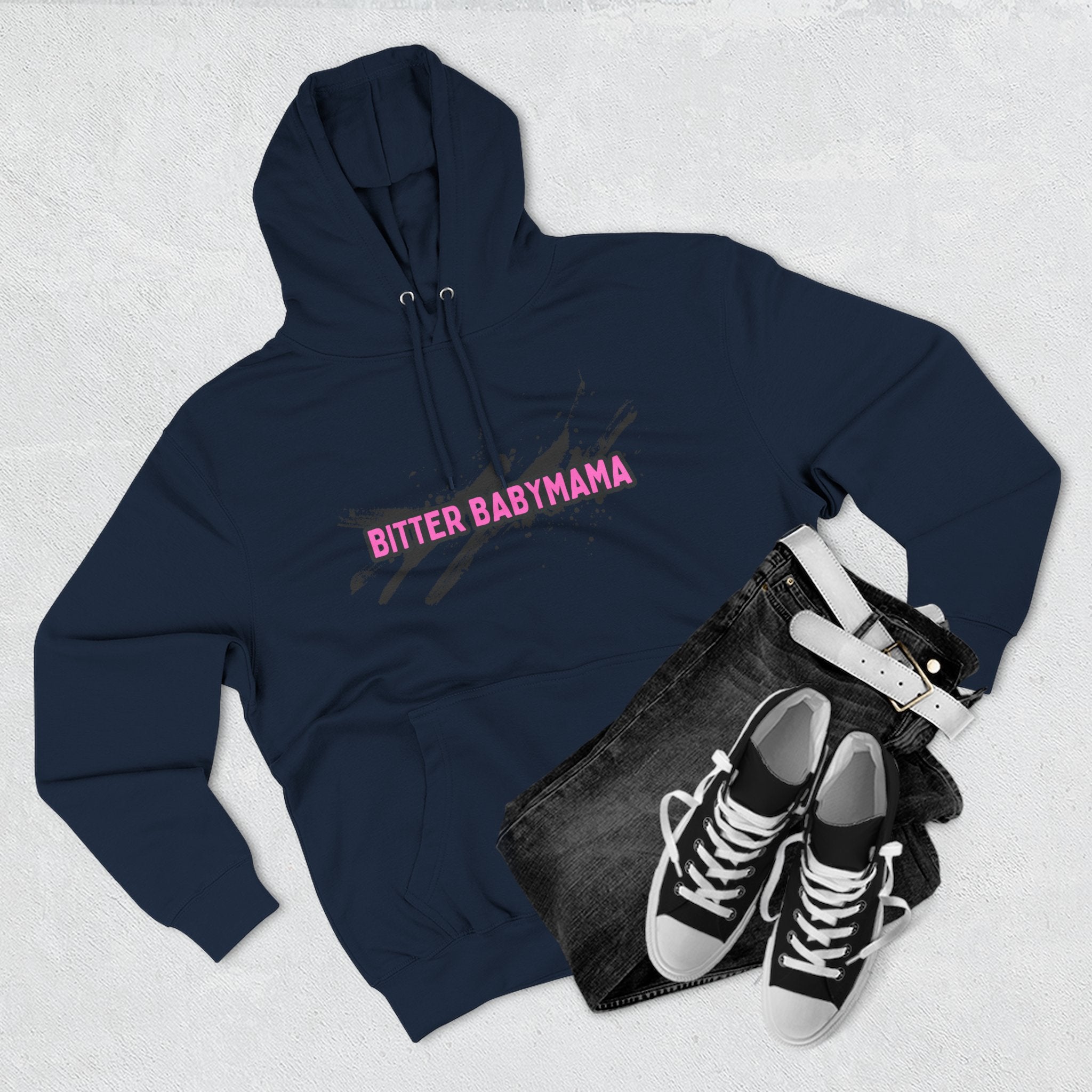 Limited Edition Bitter Baby Mama Three-Panel Fleece Hoodie by Rachel Weaver