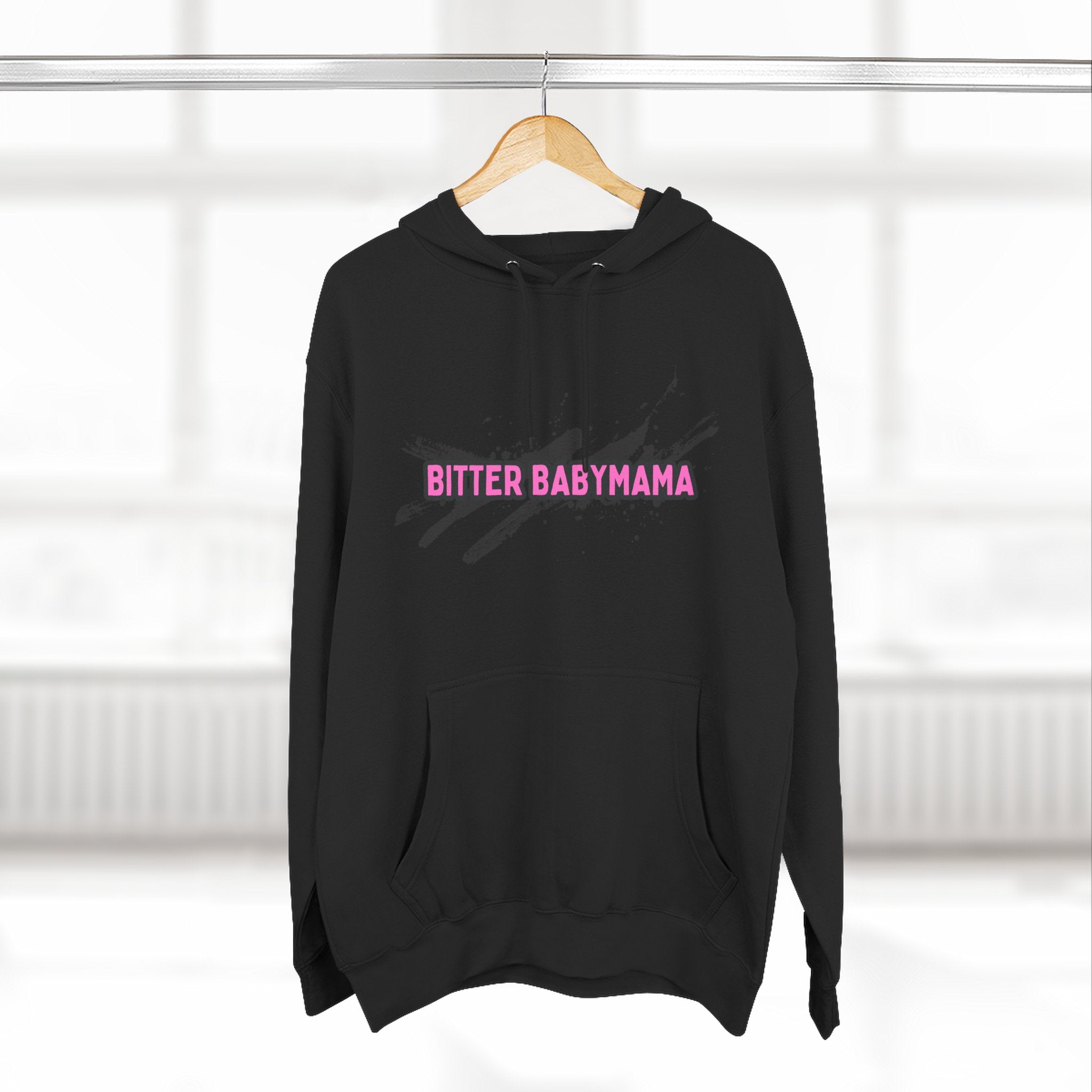 Limited Edition Bitter Baby Mama Three-Panel Fleece Hoodie by Rachel Weaver
