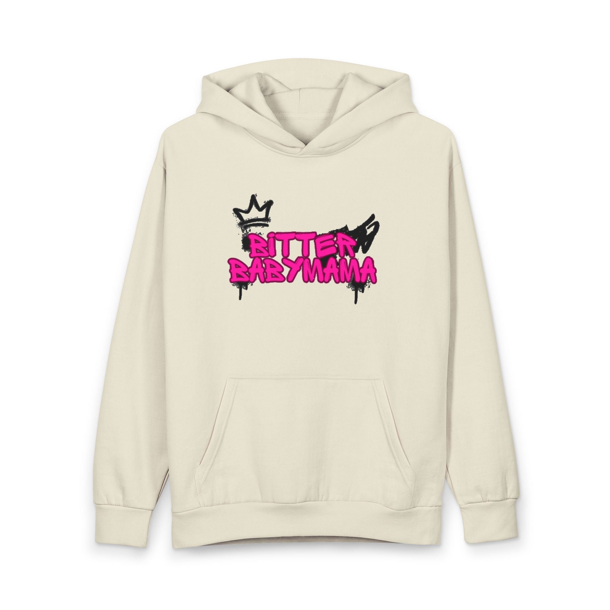 Bitter Baby Mama Pink Drip Graffiti Streetwear Pullover Hoodie— by Rachel Weaver