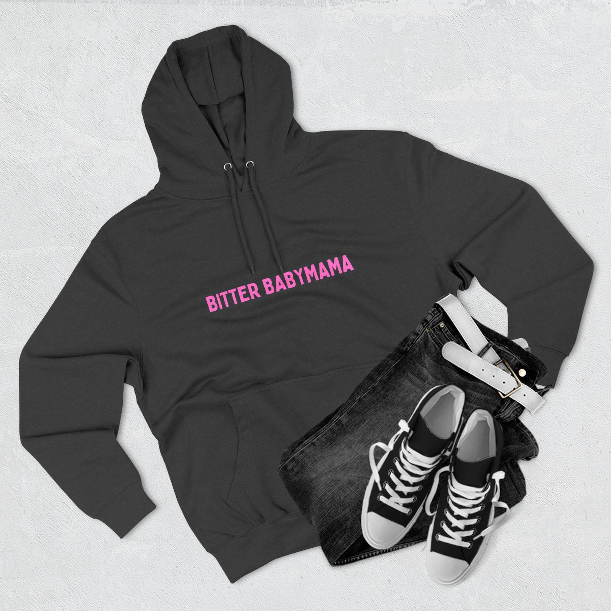 Limited Edition Bitter Baby Mama Three-Panel Fleece Hoodie by Rachel Weaver