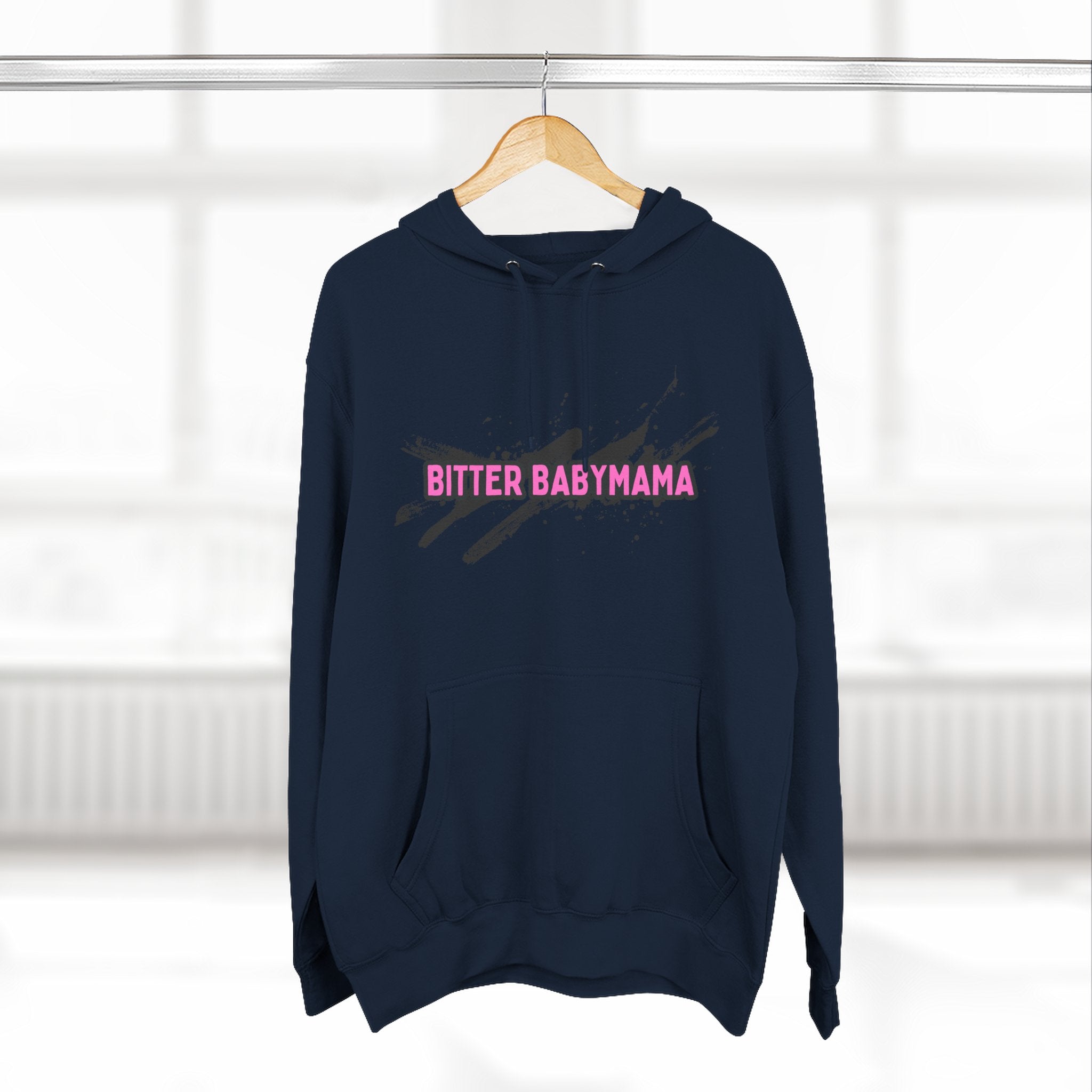 Limited Edition Bitter Baby Mama Three-Panel Fleece Hoodie by Rachel Weaver