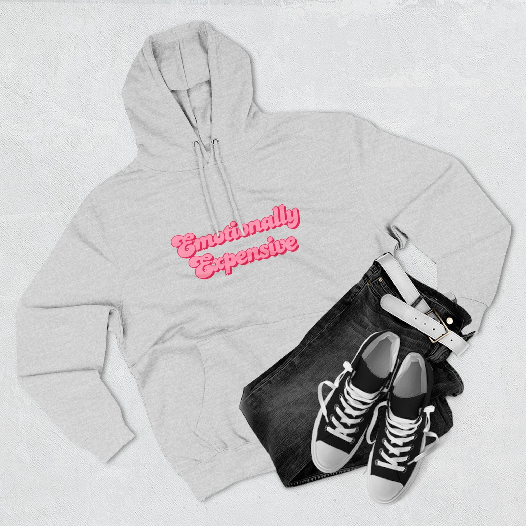 Emotionally Expensive Three-Panel Fleece Hoodie by- Rachel Weaver