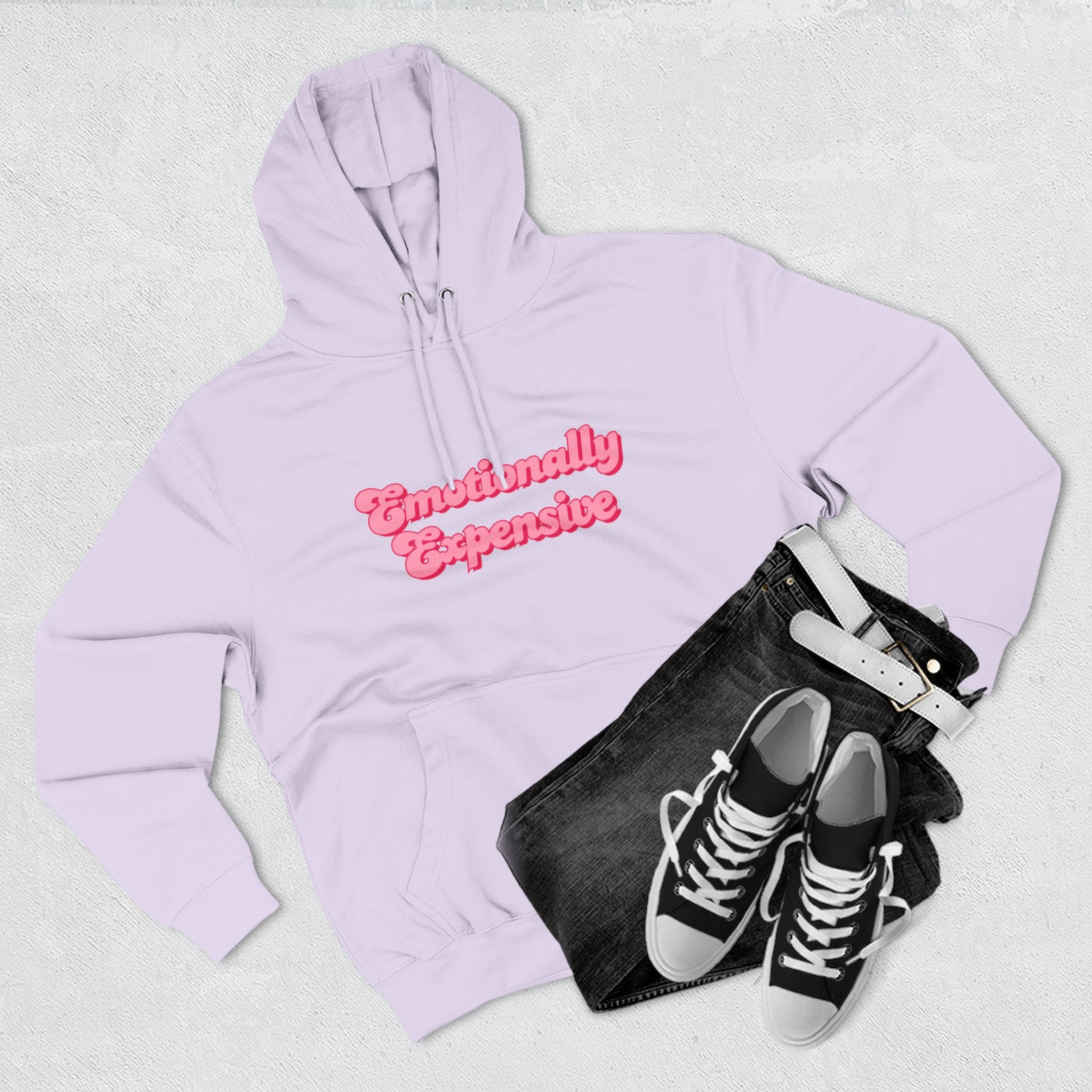 Emotionally Expensive Three-Panel Fleece Hoodie by- Rachel Weaver
